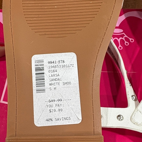 Nina White Sandals with Silver Studs - Picture 5 of 7